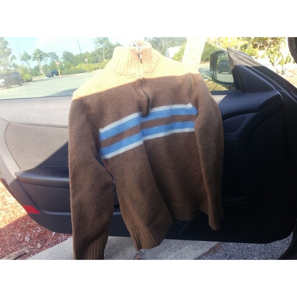 Timberland Size M Lambs Wool Brown Long Sleeve Women’s Pullover Sweater 1/4 Zip